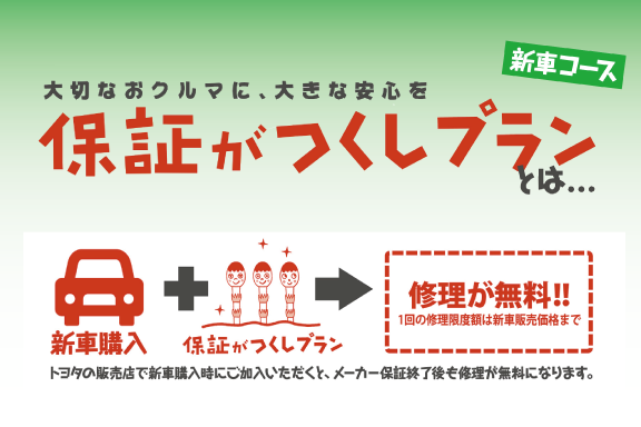 大きな安心をプラス 保証がつくしプラン  新潟トヨペット